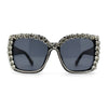 Women Heavy Large Rhinestone Rim Butterfly Sunglasses