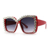 Women Heavy Large Rhinestone Rim Butterfly Sunglasses