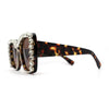 Women Heavy Large Rhinestone Rim Butterfly Sunglasses