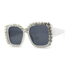 Women Heavy Large Rhinestone Rim Butterfly Sunglasses