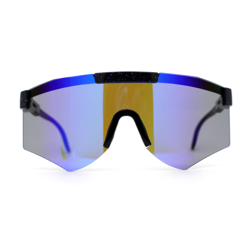 Futuristic Adjustable Arms Cyberpunk Monoblock Shield Sunglasses