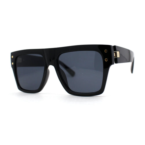Oversize Thick Plastic Horn Rim Flat Top Sunglasses