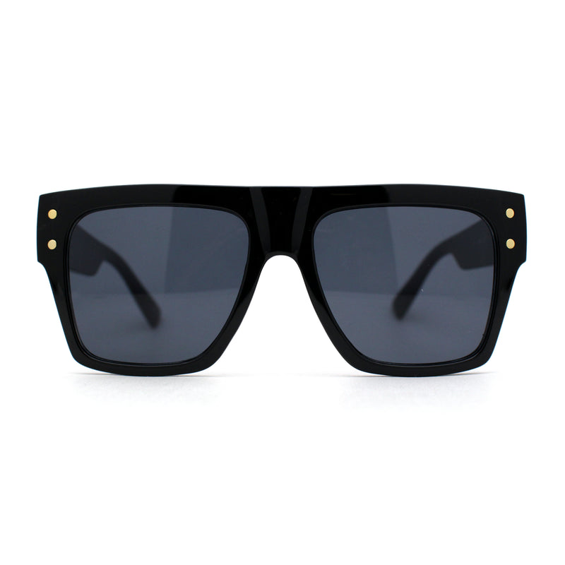 Oversize Thick Plastic Horn Rim Flat Top Sunglasses