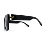 Oversize Thick Plastic Horn Rim Flat Top Sunglasses