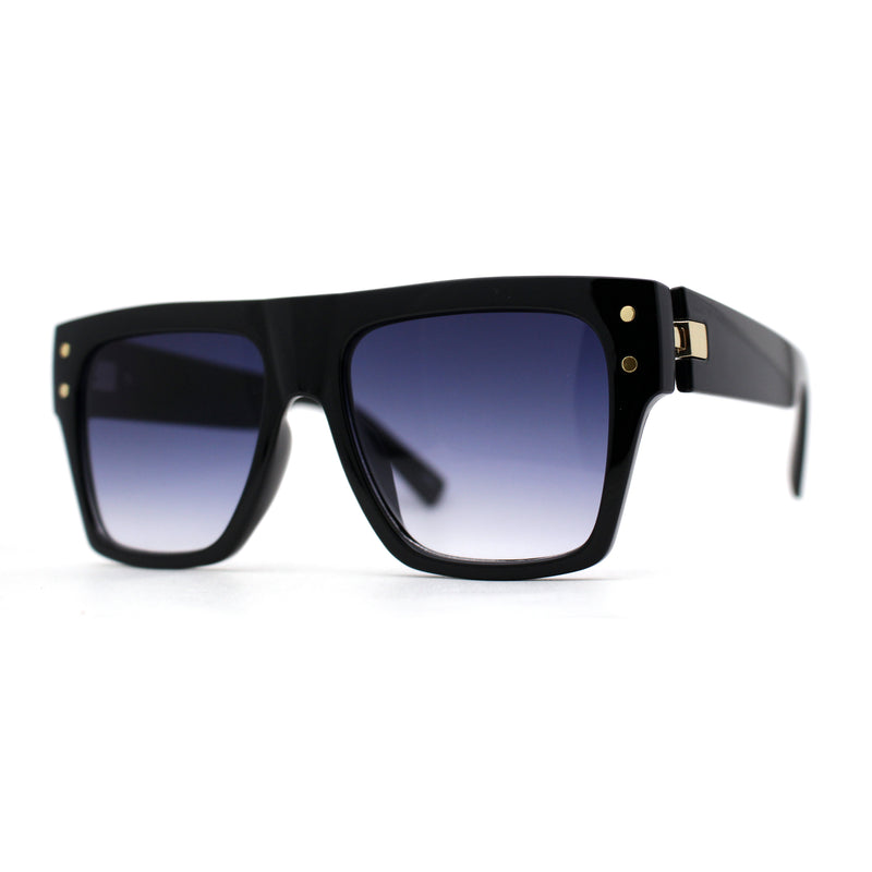 Oversize Thick Plastic Horn Rim Flat Top Sunglasses