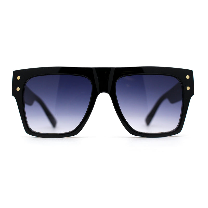 Oversize Thick Plastic Horn Rim Flat Top Sunglasses