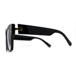 Oversize Thick Plastic Horn Rim Flat Top Sunglasses