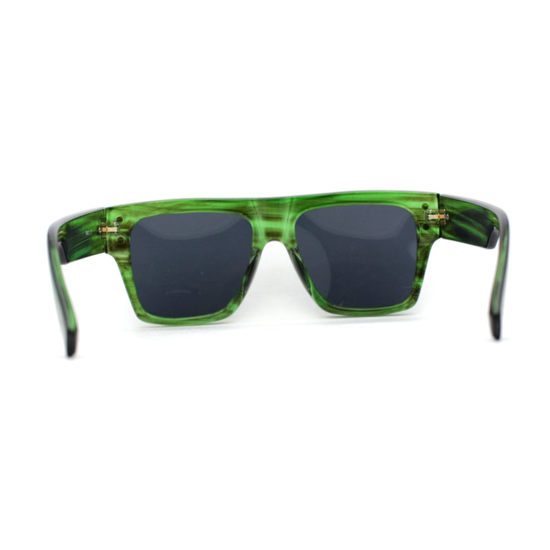 Oversize Thick Plastic Horn Rim Flat Top Sunglasses