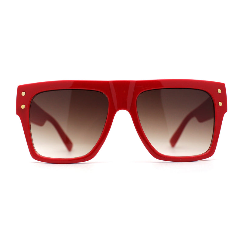 Oversize Thick Plastic Horn Rim Flat Top Sunglasses