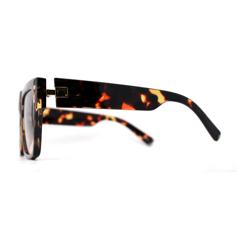 Oversize Thick Plastic Horn Rim Flat Top Sunglasses