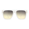 Oversize Thick Plastic Horn Rim Flat Top Sunglasses
