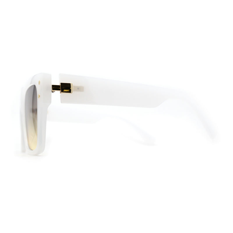 Oversize Thick Plastic Horn Rim Flat Top Sunglasses