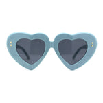 Womens Oversize Thick Heart Shape Funky Retro Sunglasses