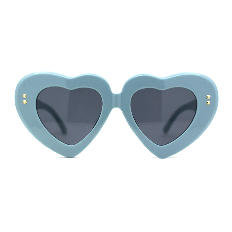 Womens Oversize Thick Heart Shape Funky Retro Sunglasses