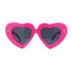 Womens Oversize Thick Heart Shape Funky Retro Sunglasses