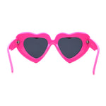 Womens Oversize Thick Heart Shape Funky Retro Sunglasses