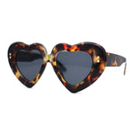 Womens Oversize Thick Heart Shape Funky Retro Sunglasses