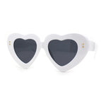 Womens Oversize Thick Heart Shape Funky Retro Sunglasses