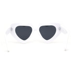 Womens Oversize Thick Heart Shape Funky Retro Sunglasses