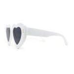 Womens Oversize Thick Heart Shape Funky Retro Sunglasses