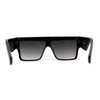 Womens Thick Horn Flat Top Angular Mobster Plastic Sunglasses