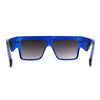 Womens Thick Horn Flat Top Angular Mobster Plastic Sunglasses