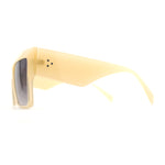 Womens Thick Horn Flat Top Angular Mobster Plastic Sunglasses