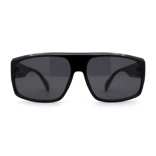 Mens Kush Curved Top Racer All Black Gangster Sunglasses