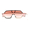 Fully Blinged Out Rhinestone Flat Top Mob Rimless Racer Sunglasses