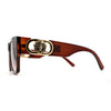 Womens Lion Emblem Thick Horn Rim Luxury Fashion Sunglasses