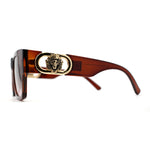 Womens Lion Emblem Thick Horn Rim Luxury Fashion Sunglasses