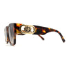 Womens Lion Emblem Thick Horn Rim Luxury Fashion Sunglasses