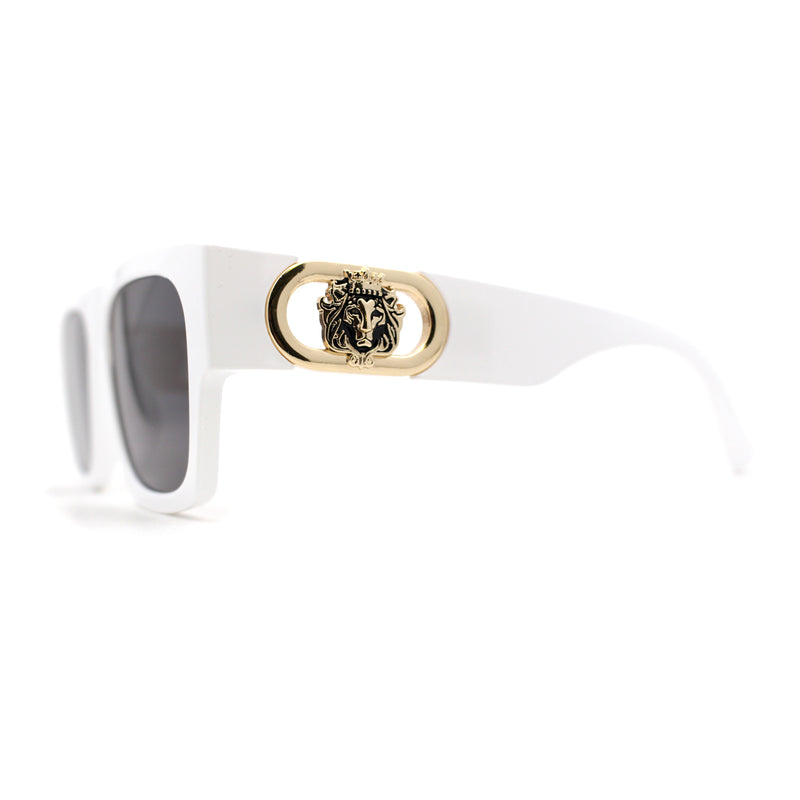 Womens Lion Emblem Thick Horn Rim Luxury Fashion Sunglasses