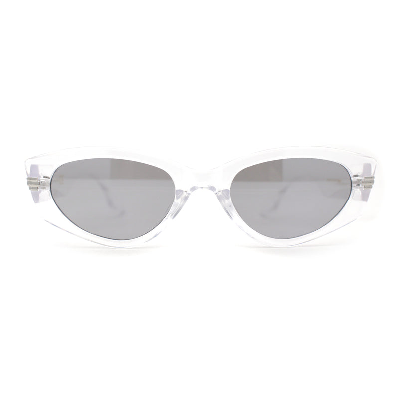Womens Art Deco Mod Thick Temple Cat Eye Sunglasses