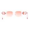 Womens Lion Emblem Mod Thick Plastic Rectangle Sunglasses