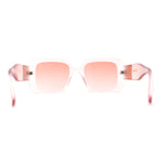 Womens Lion Emblem Mod Thick Plastic Rectangle Sunglasses