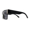 Womens Rhinestone Flat Top Rimless Shield Mafia Sunglasses