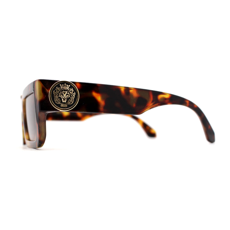Lioness Emblem Thick Squared Horn Womens Sunglasses