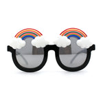 Girls Child Size Rainbow Cloud Round Thick Plastic Sunglasses