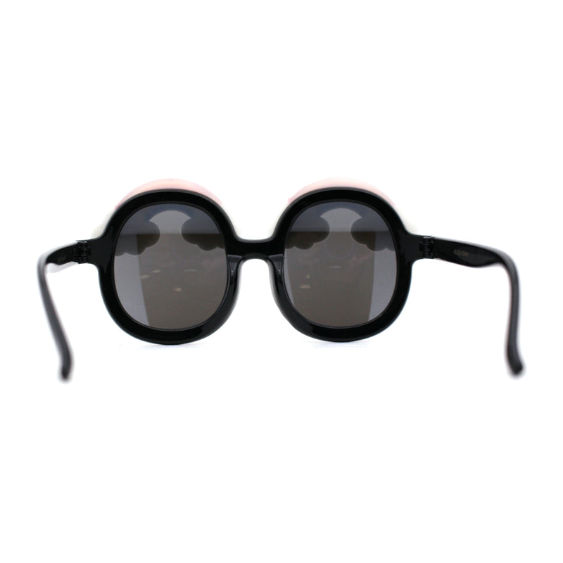 Louis Vuitton Flower Edge Round Sunglasses Black Plastic. Size W