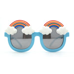 Girls Child Size Rainbow Cloud Round Thick Plastic Sunglasses