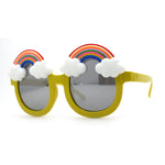 Girls Child Size Rainbow Cloud Round Thick Plastic Sunglasses