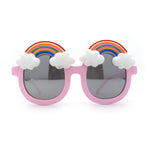 Girls Child Size Rainbow Cloud Round Thick Plastic Sunglasses