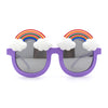 Girls Child Size Rainbow Cloud Round Thick Plastic Sunglasses