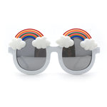 Girls Child Size Rainbow Cloud Round Thick Plastic Sunglasses