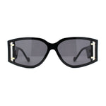 Womens Square Plastic Rectangular Retro Mod Sunglasses