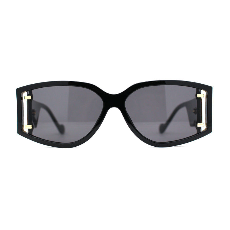Womens Square Plastic Rectangular Retro Mod Sunglasses