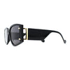 Womens Square Plastic Rectangular Retro Mod Sunglasses