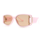 Womens Square Plastic Rectangular Retro Mod Sunglasses