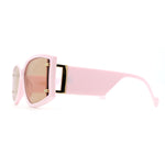 Womens Square Plastic Rectangular Retro Mod Sunglasses